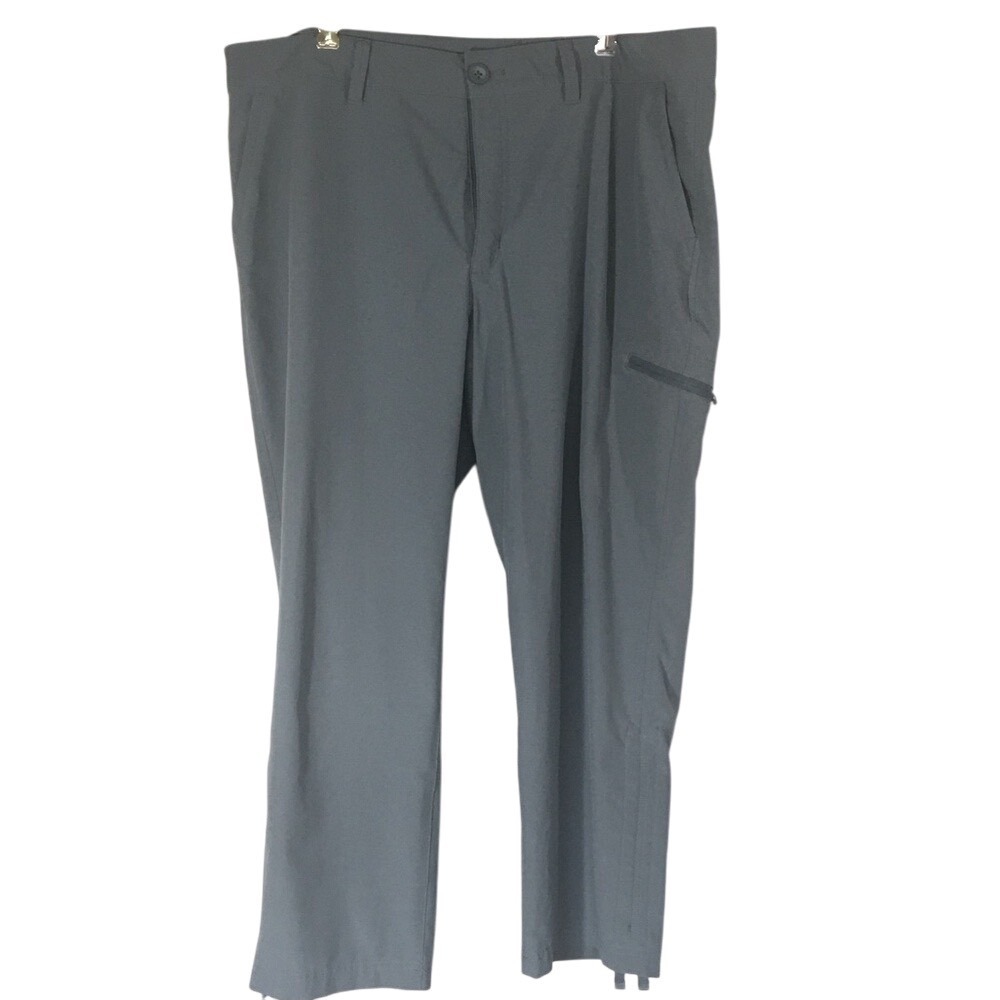 Eddie Bauer Women's Stretch Ripstop Cargo Crop Pants Size 14 Gray Adventure Hike